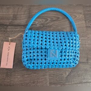 Expressions NYC Blue Woven Women's Bag NWT